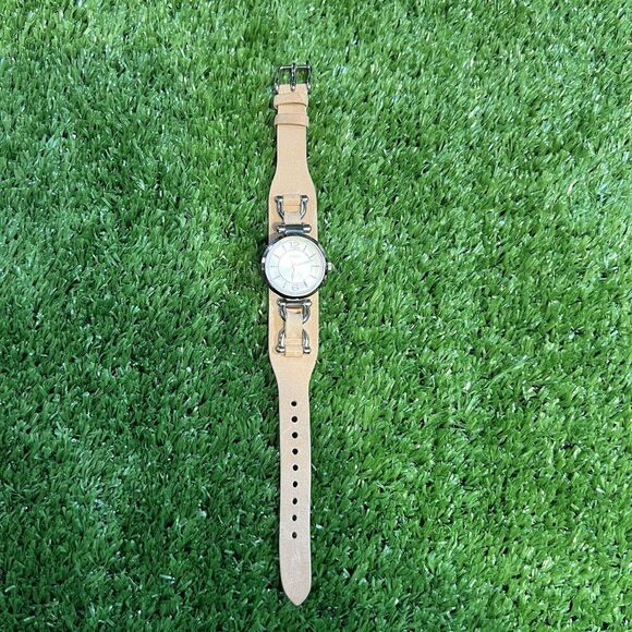 Womens Fossil Georgia Artisan White Dial Sand Leather ES3854 Women's Watch Used - Picture 1 of 6